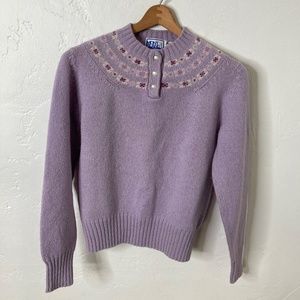 Vintage lavender Mont Blanc fair isle sweater! size M
